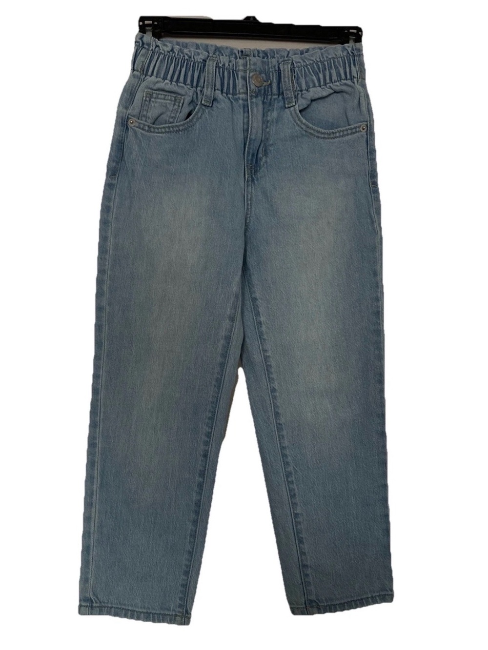 Girls Light Wash Elastic Waist Denim Jeans